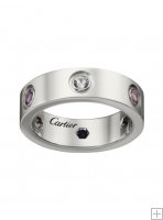 Cartier Love Ringv White Gold Sapphires Garnets Amethyst B4090500